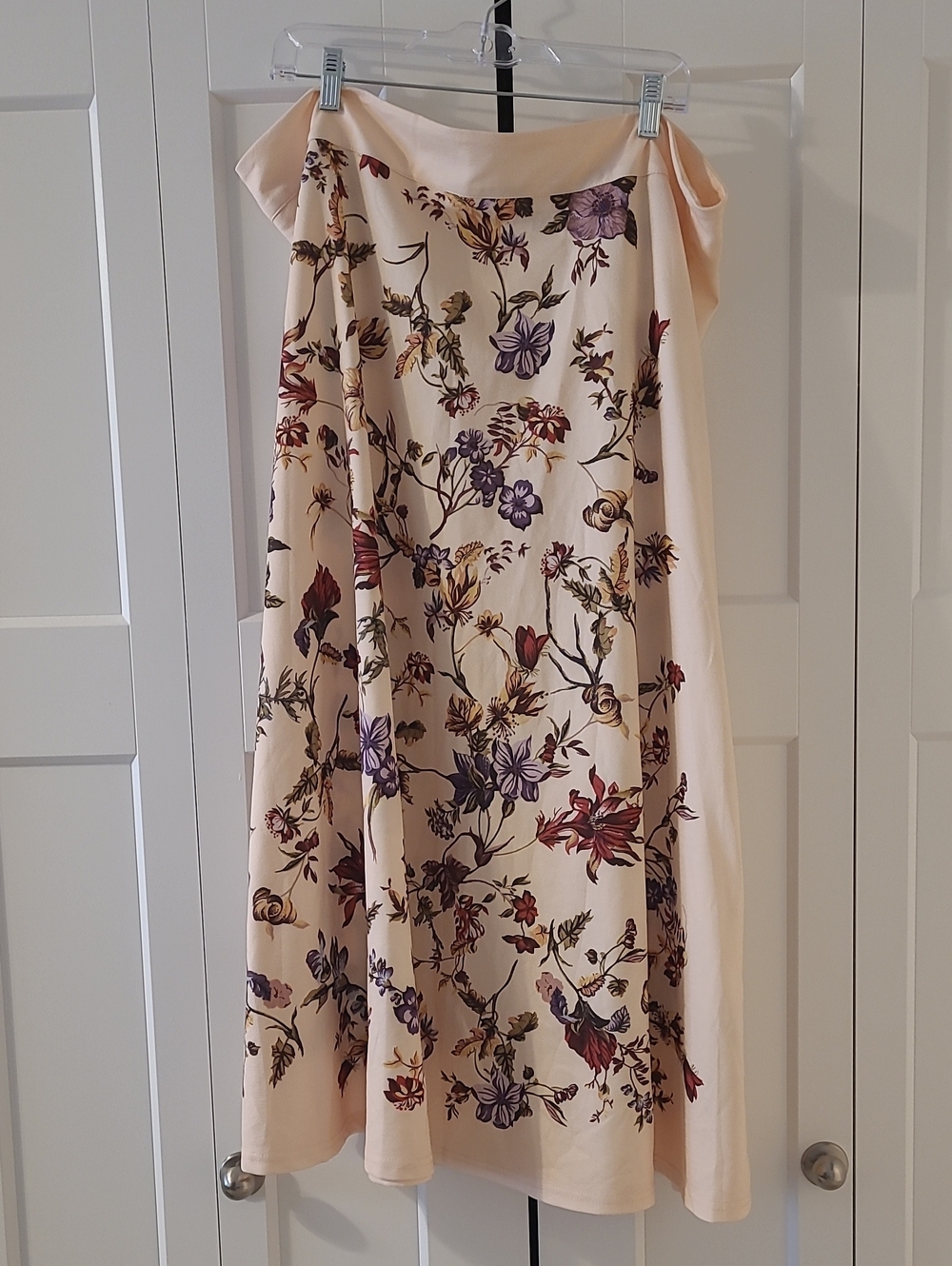 Floral A-Line Skirt in Light Peach